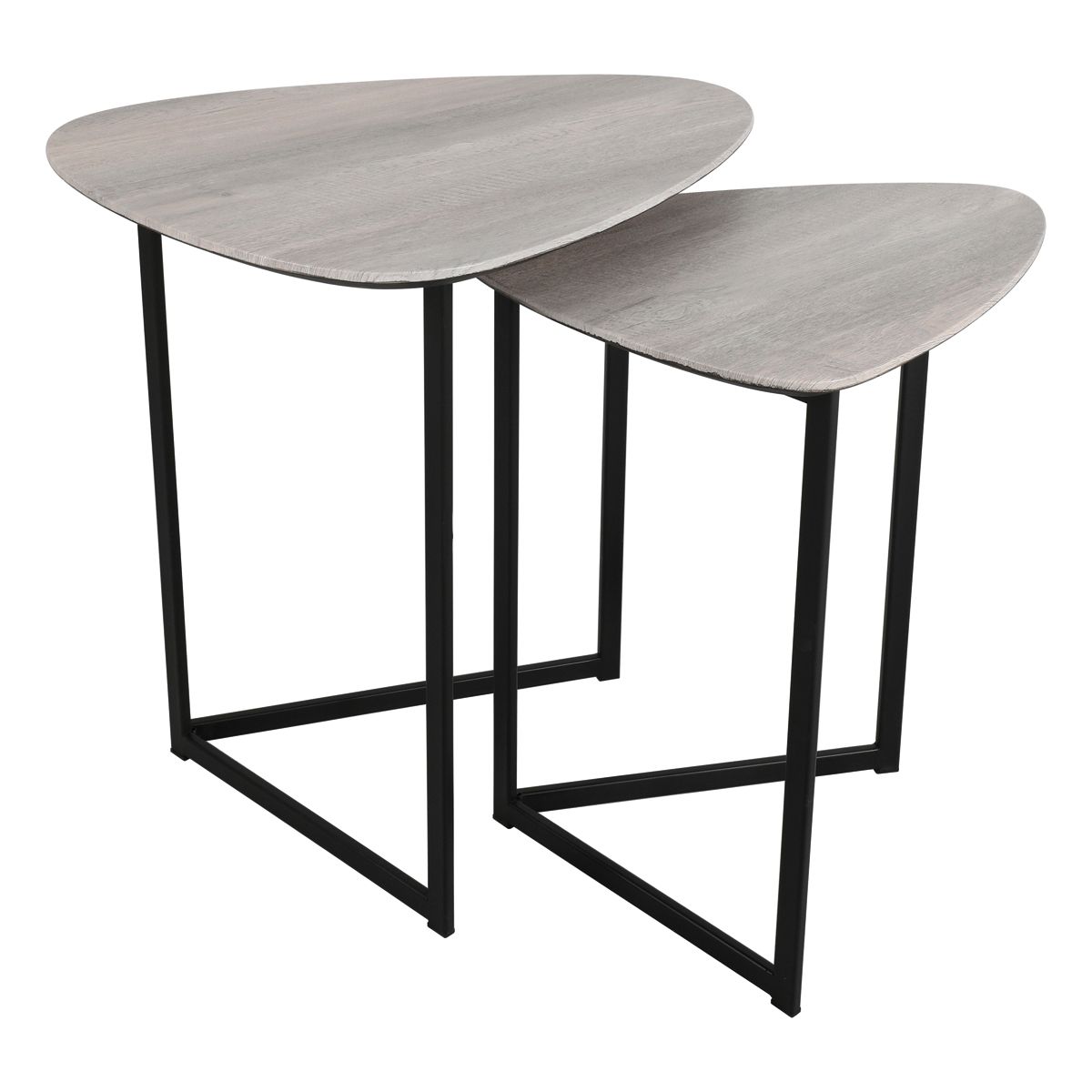 Mibello Nested Side Tables Light Oak Effect
