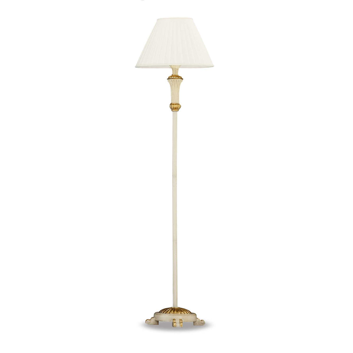 Firenze Elegant White and Gold Standing Lamp with Classic Shade