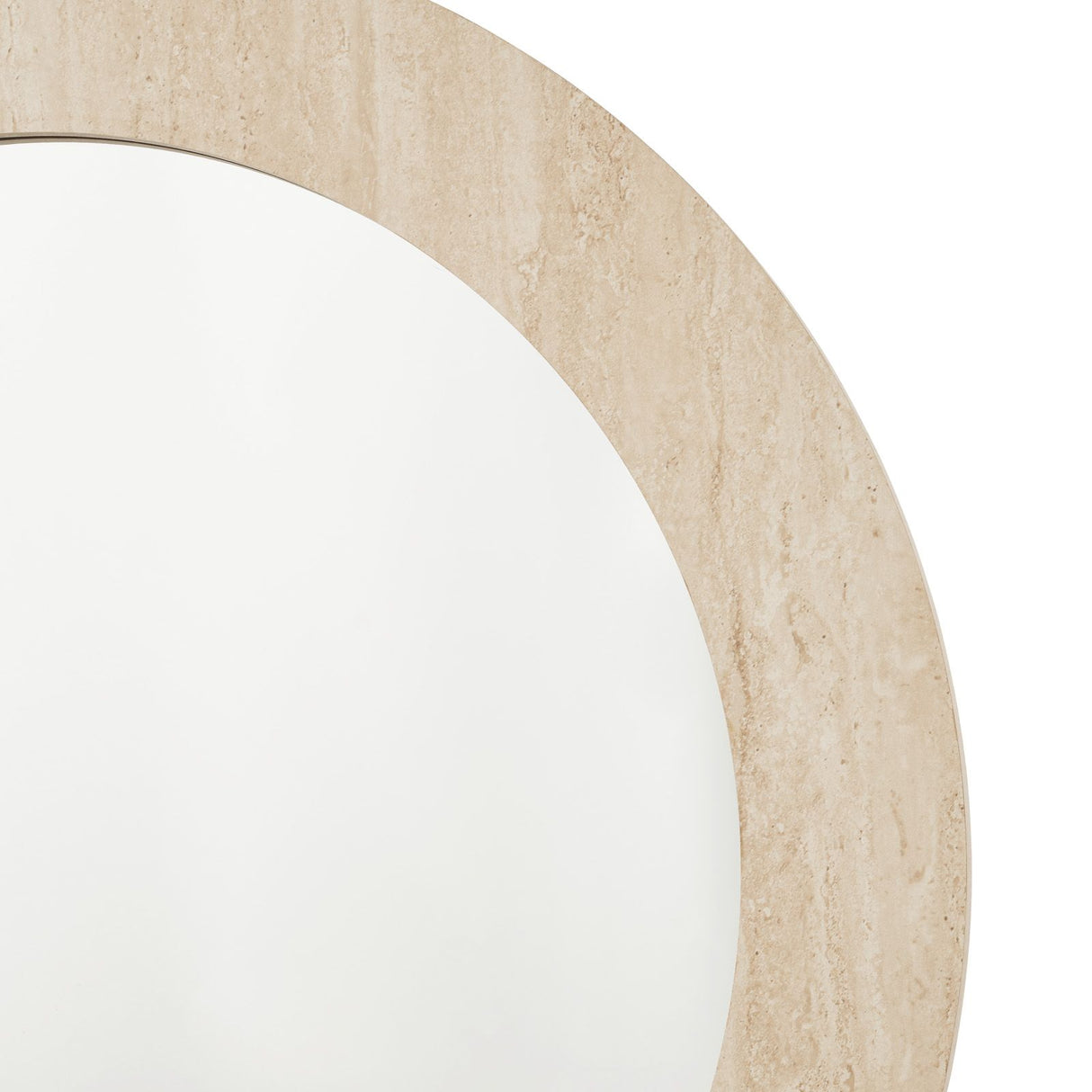Ioana Round Mirror Travertine Effect 80cm