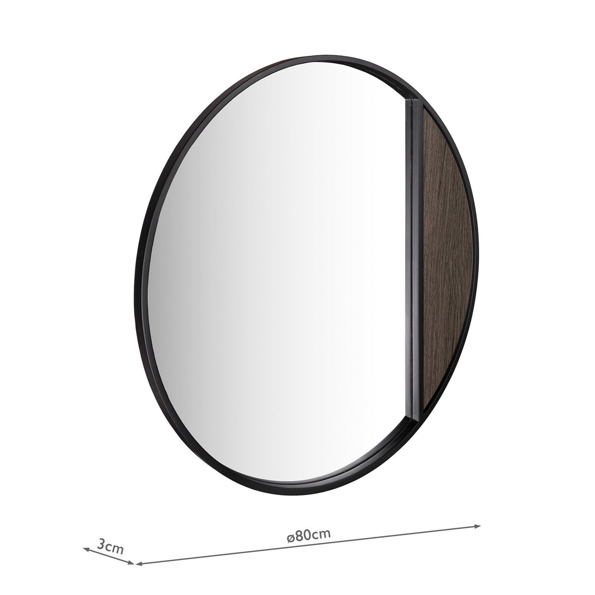 Rasmus Mirror Mocha Effect and Matt Black 80cm