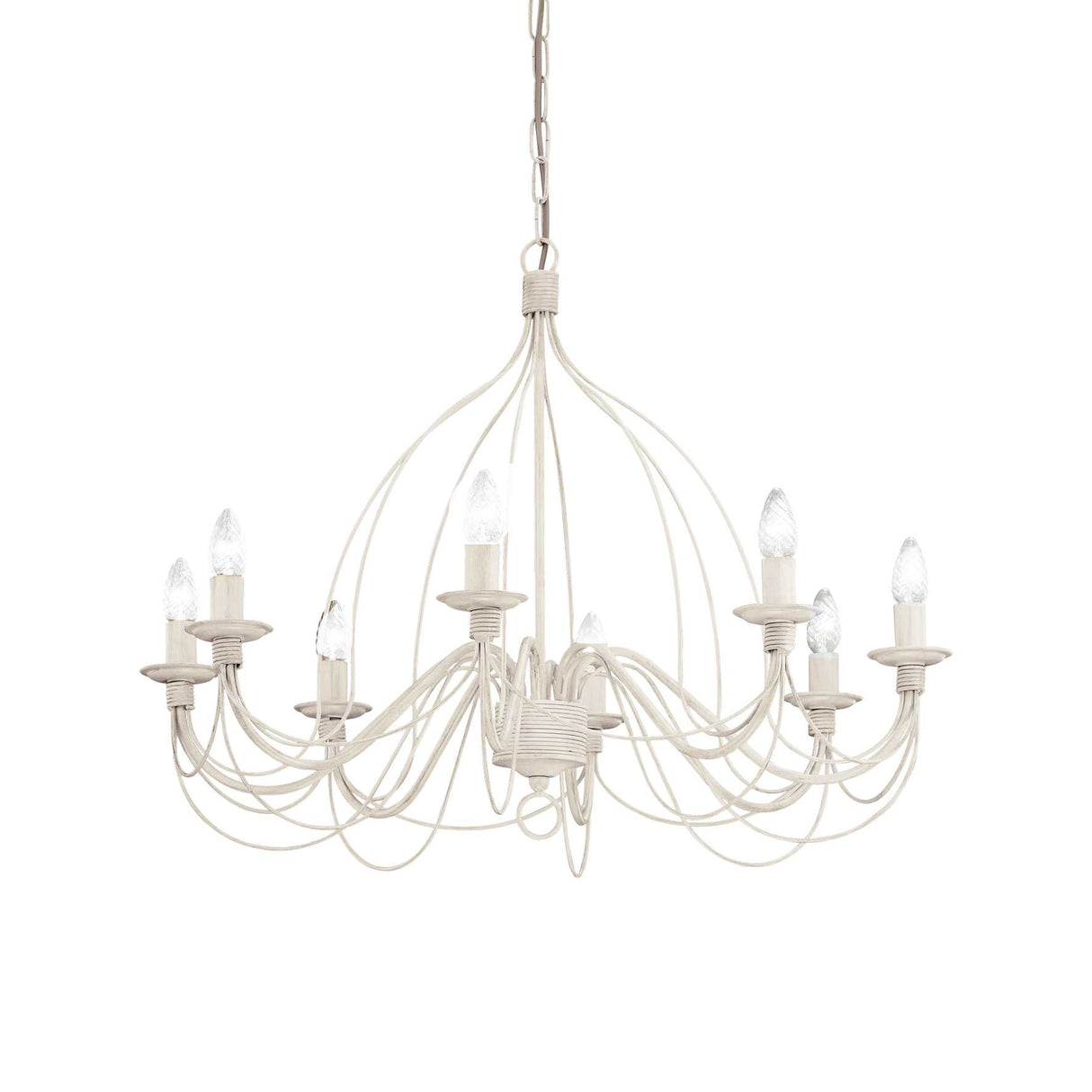 Classic Elegance: Corte 8-Light White Pendant Chandelier