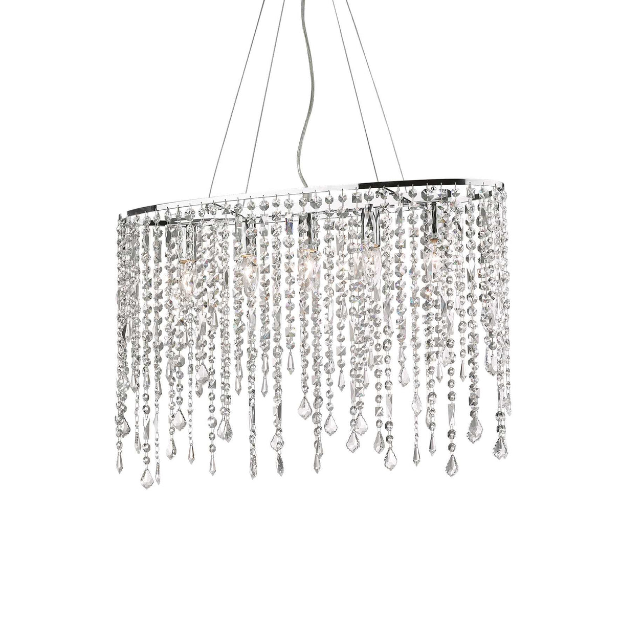 Luminous Crystal Cascade Modern 5 Light Pendant