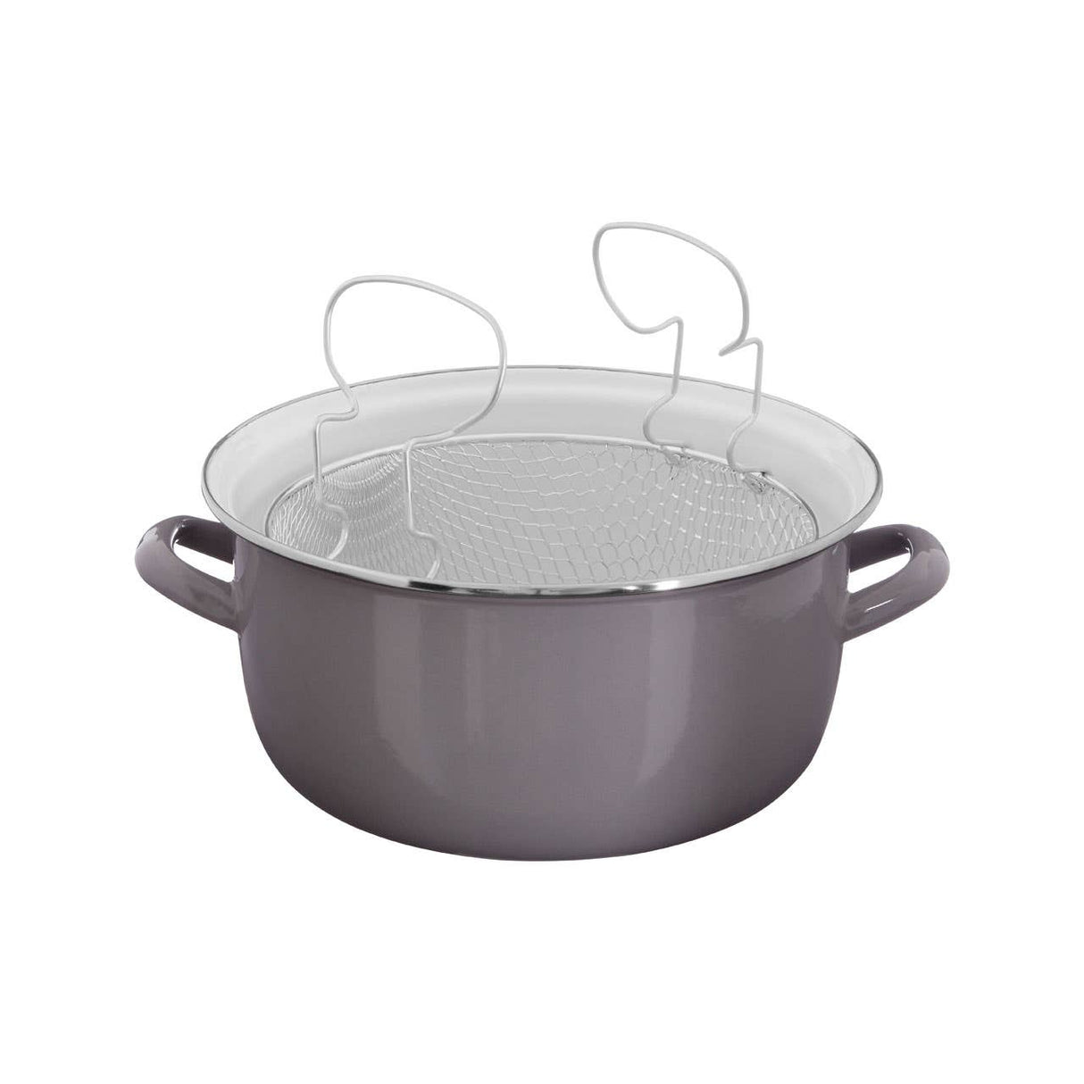 Telo Grey Enamel Deep Fryer