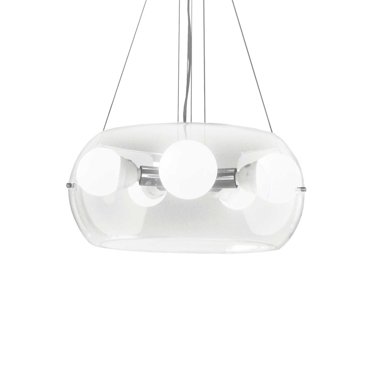 Audi 5 Light Globe Pendant with Clear Glass Bowl Shade