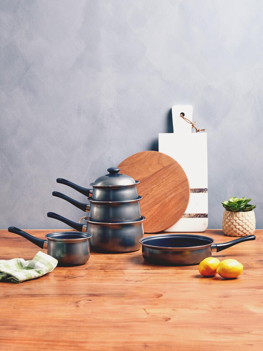 Viggo 5Pc Dark Silver Cookware Set