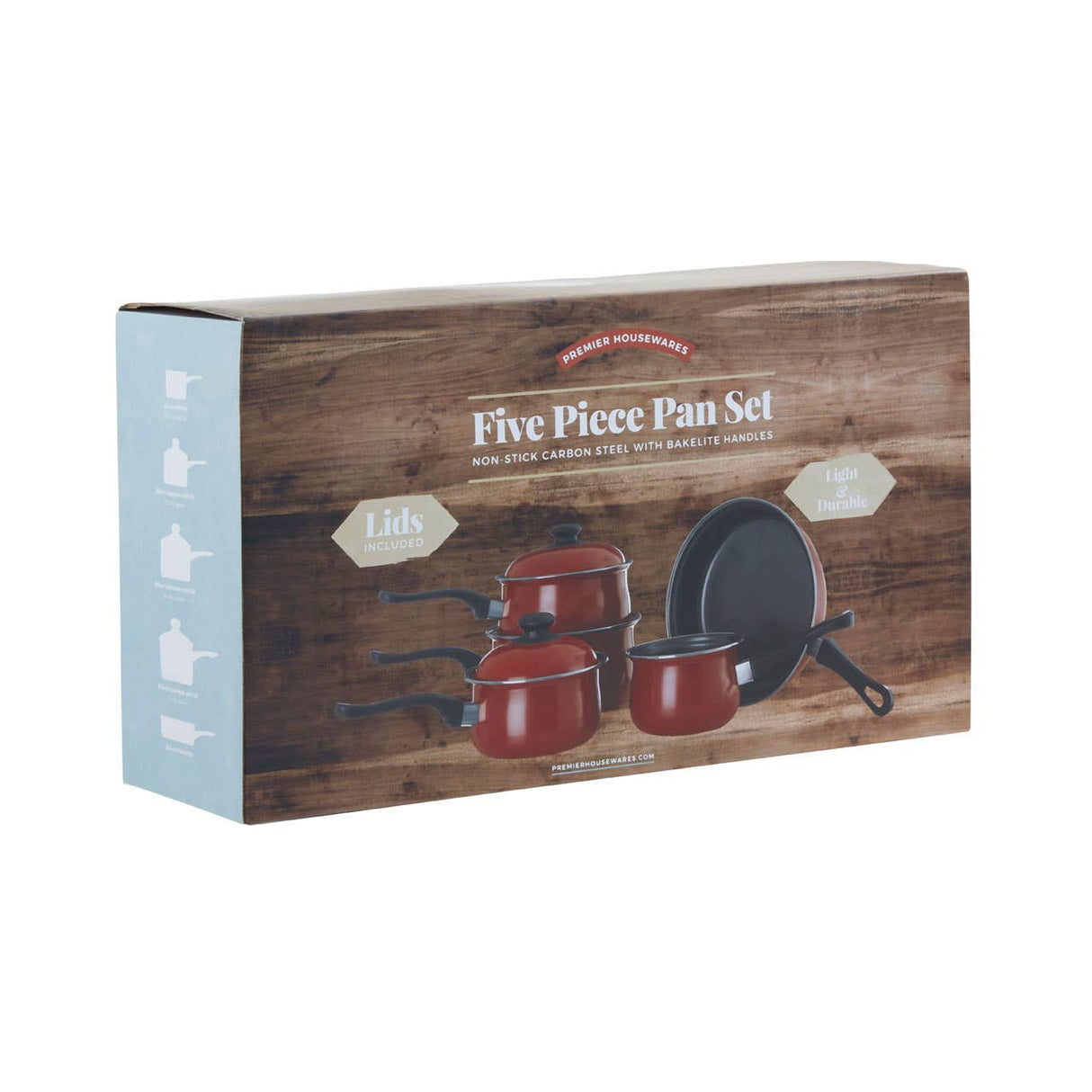 Viggo 5Pc Red Belly Pan Set
