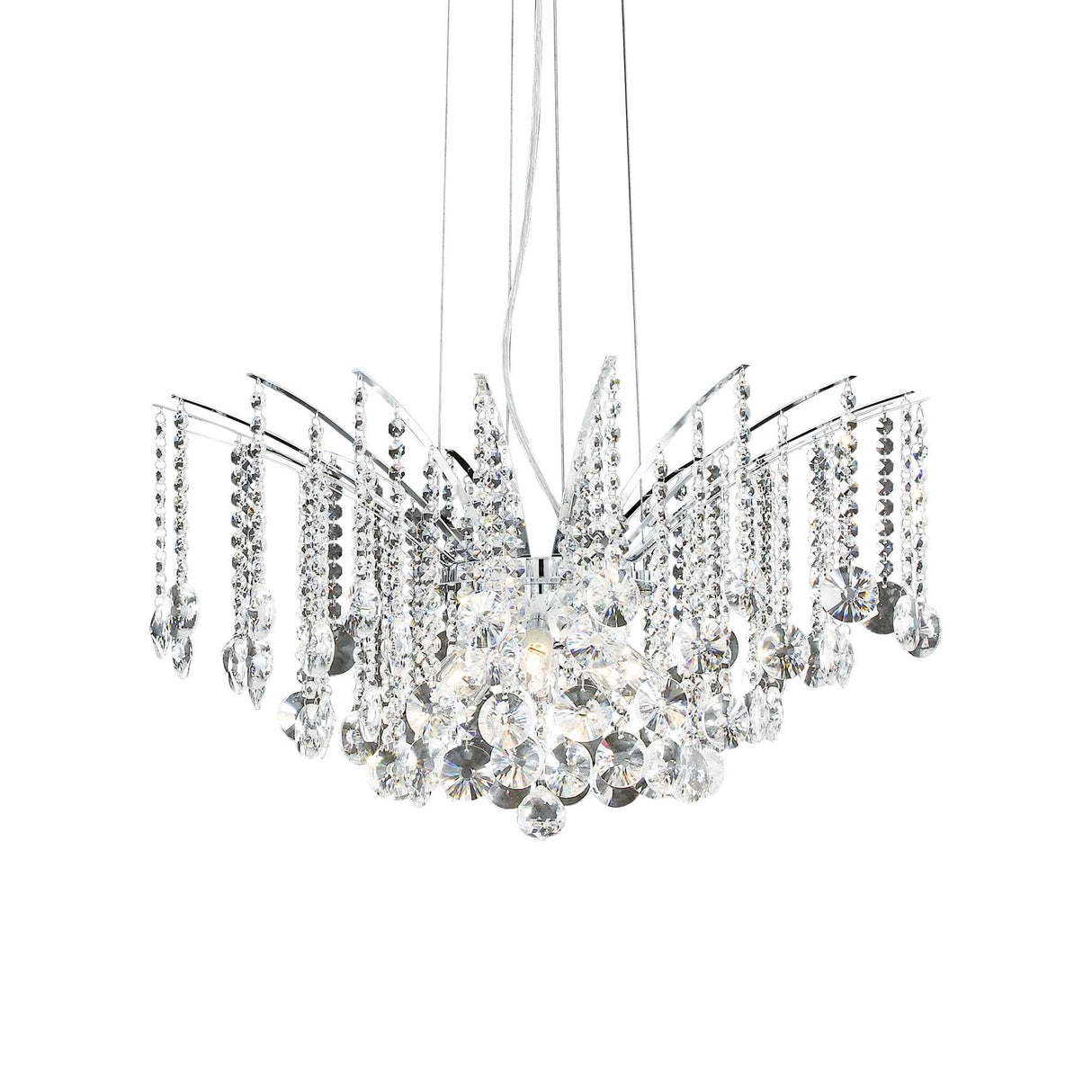 Audi Ornate Crystal Chandelier, 8 Bulb Classic Elegance