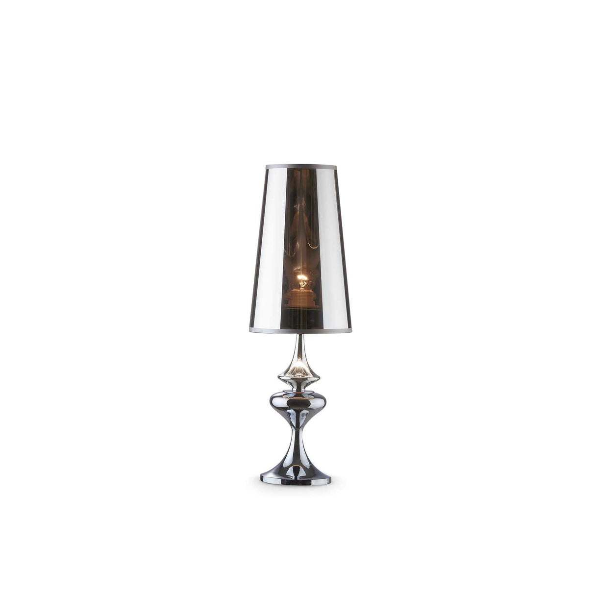 Alfiere Petite Smoky Elegance Table Lamp with Plastic Shade