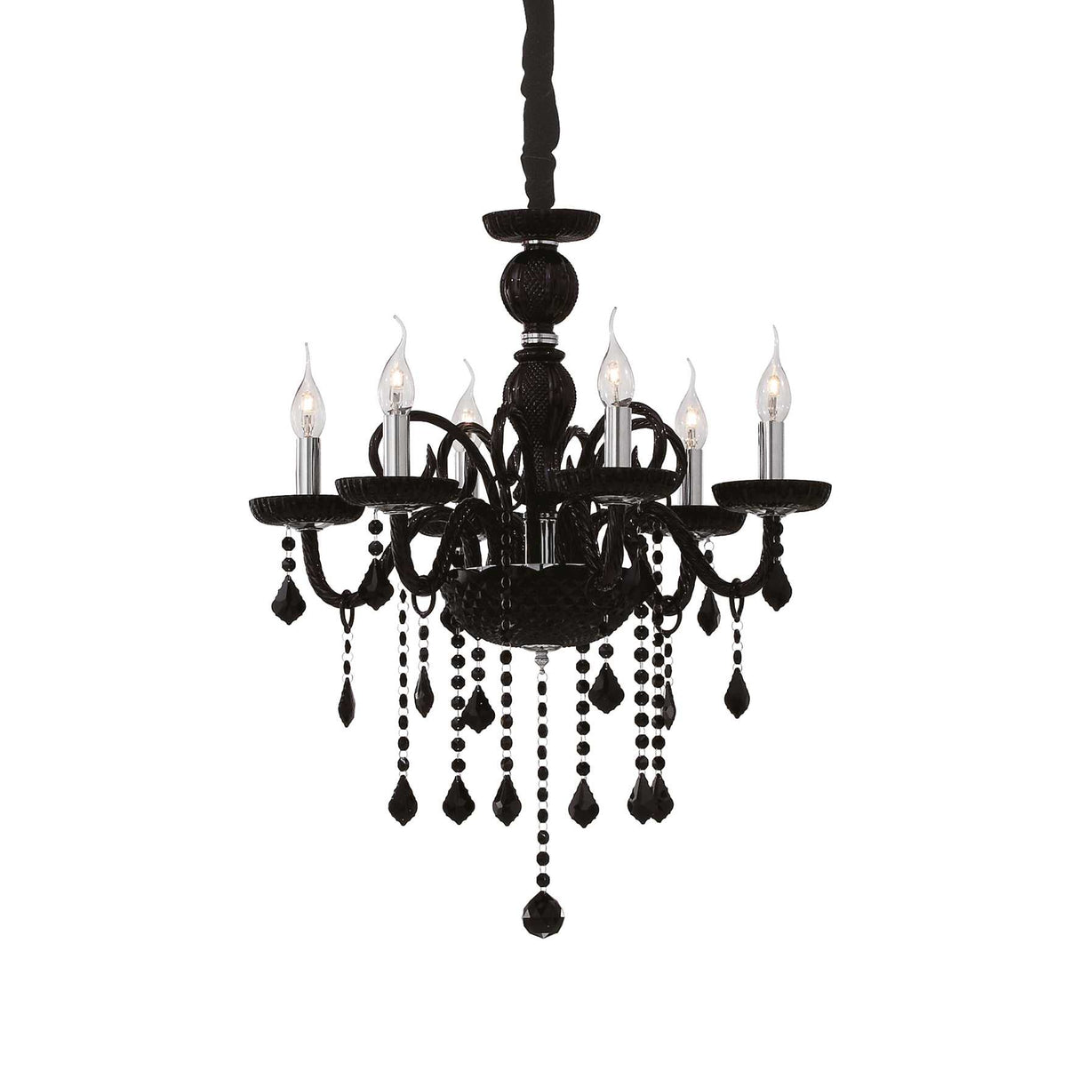 Giudecca Vintage Elegance Black 6-Light Chandelier Pendant