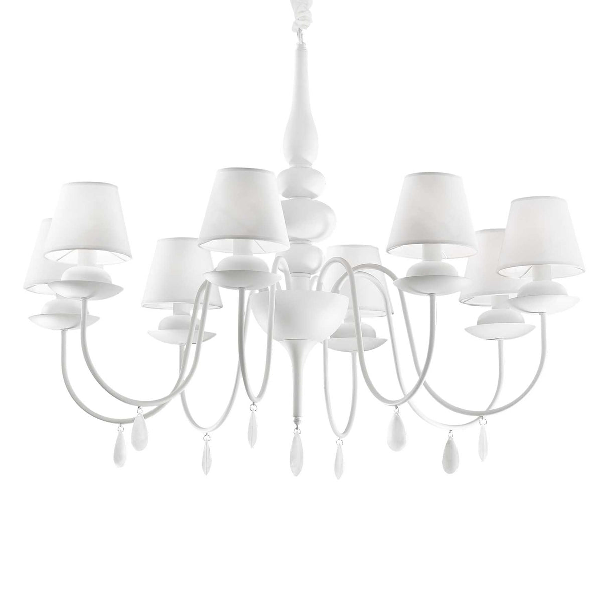 Elegant Blanche 8 Light Chandelier in Timeless White