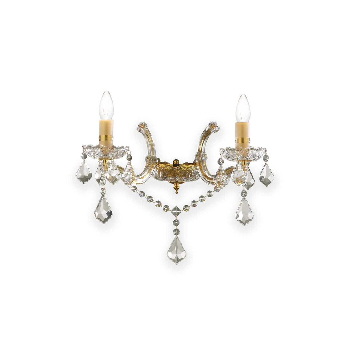 Exquisite Twin Gold Wall Sconce - Classic Elegance