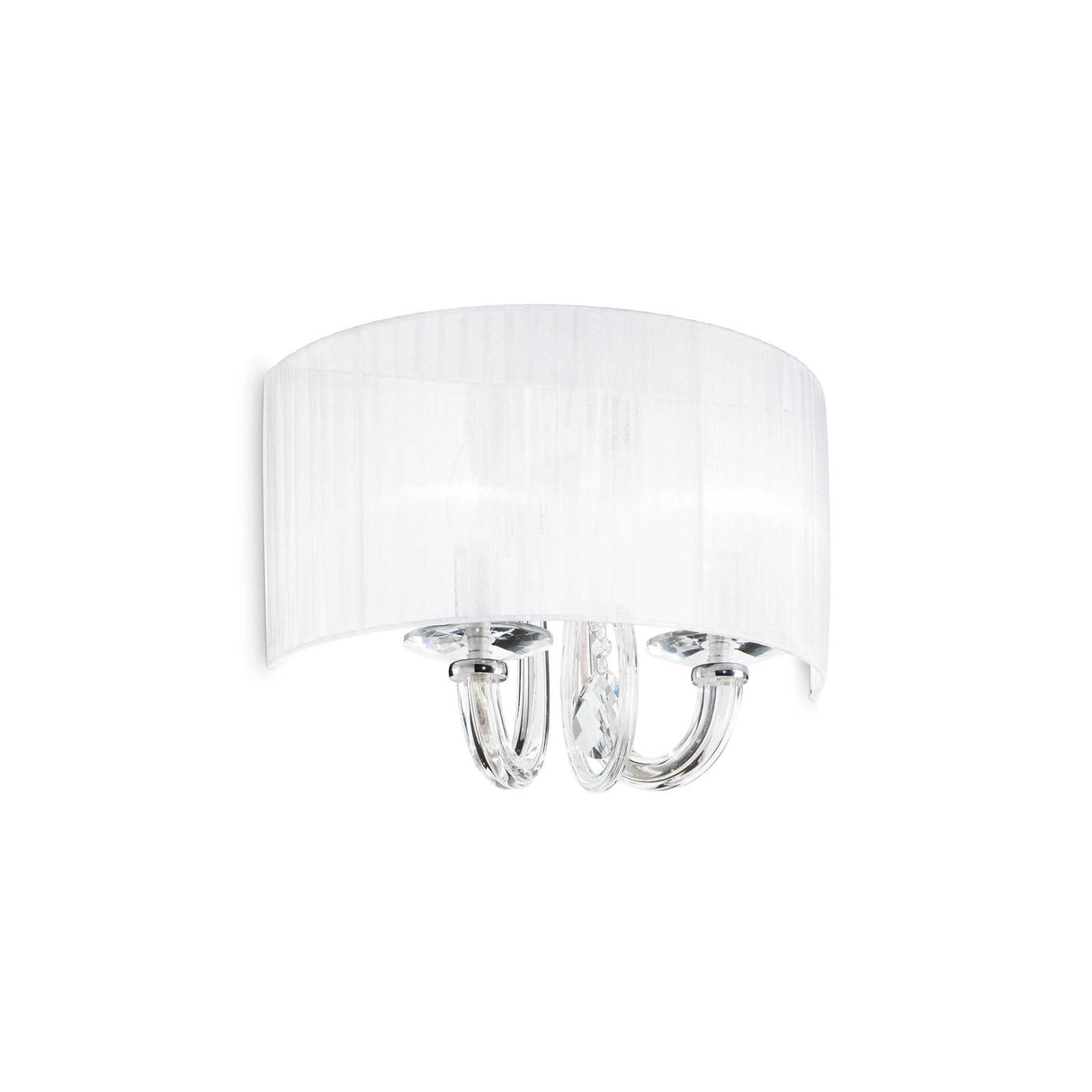 Swan Elegance Chrome and Crystal Wall Sconce