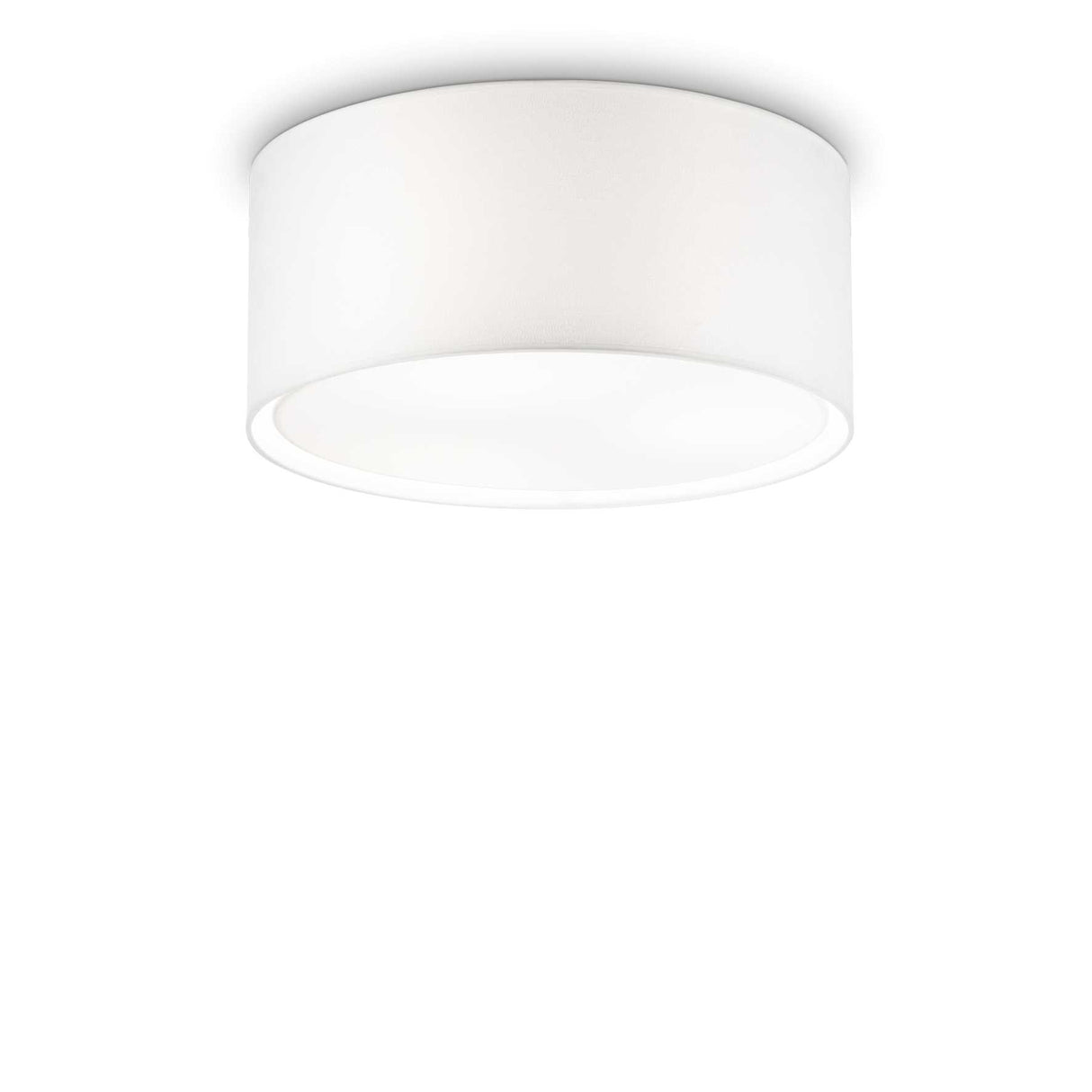 Modern Drum Shade Ceiling Light Fixture, White
