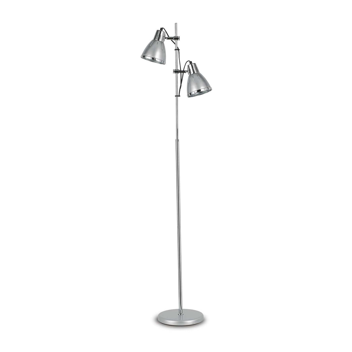 Elvis Chic Dual-Shade Floor Lamp with Elegant Silver Accents