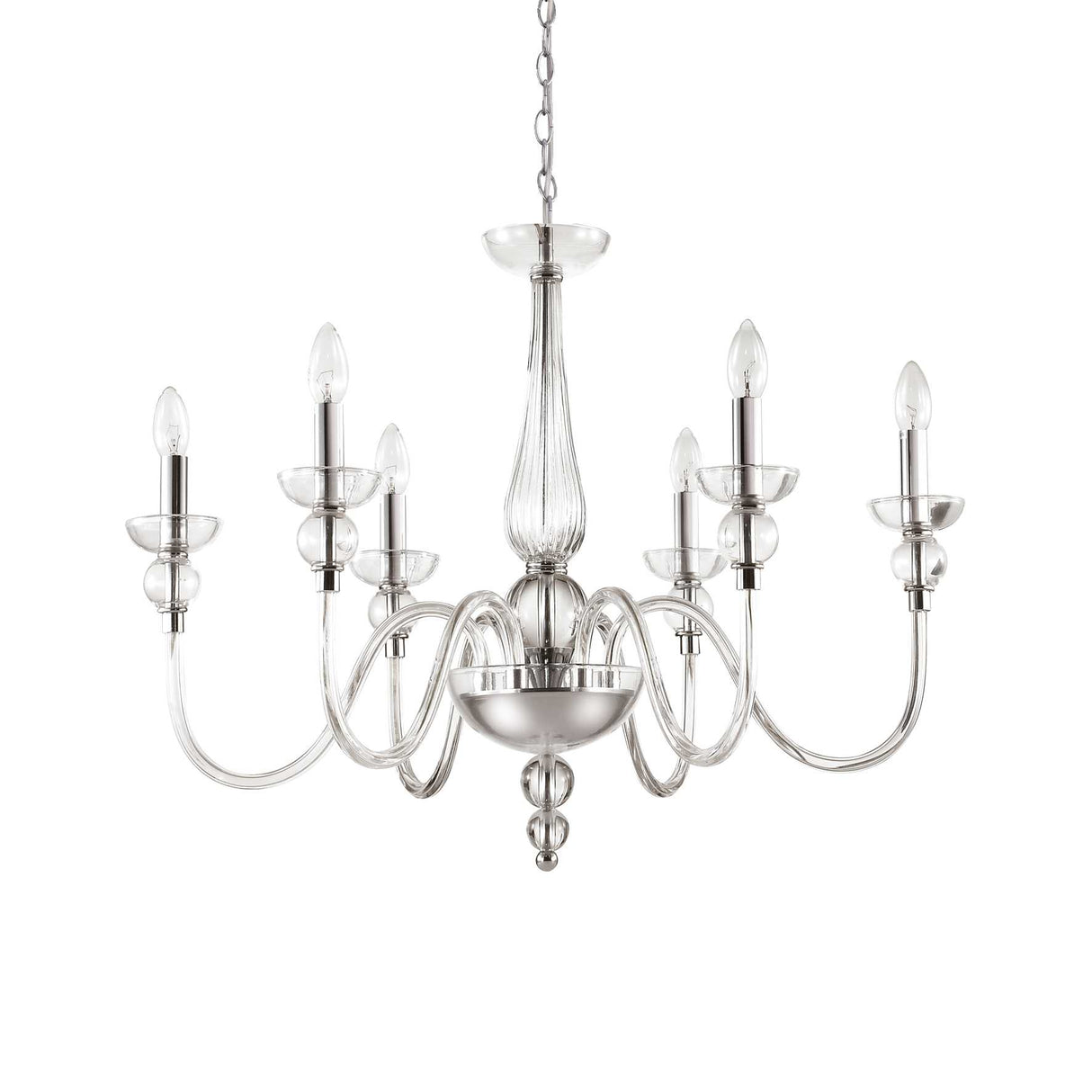 Classic Elegance 6-Arm Crystal Chandelier Light Fixture