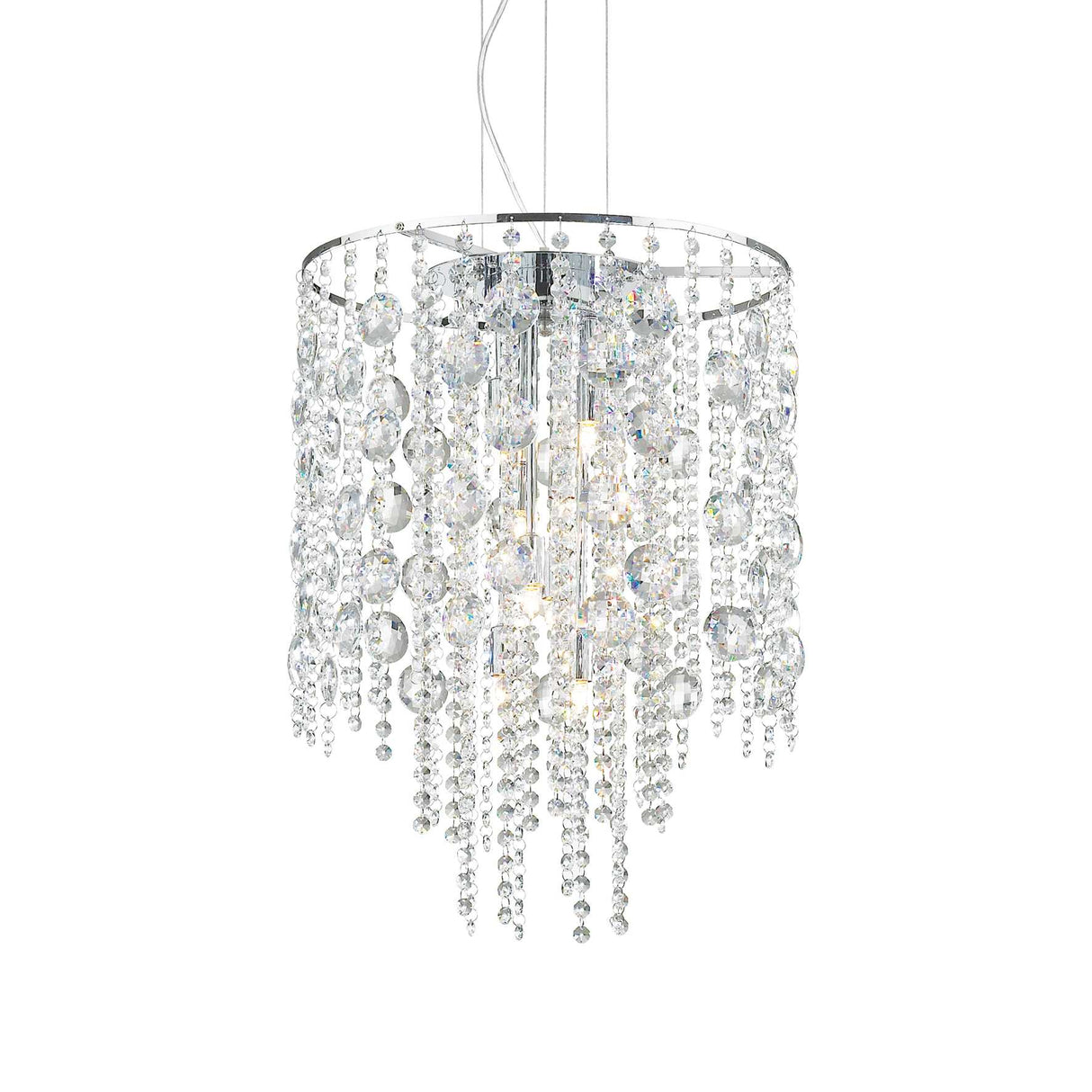 Elegant Evasione Chrome and Crystal Diamante 8-Light Ceiling Pendant