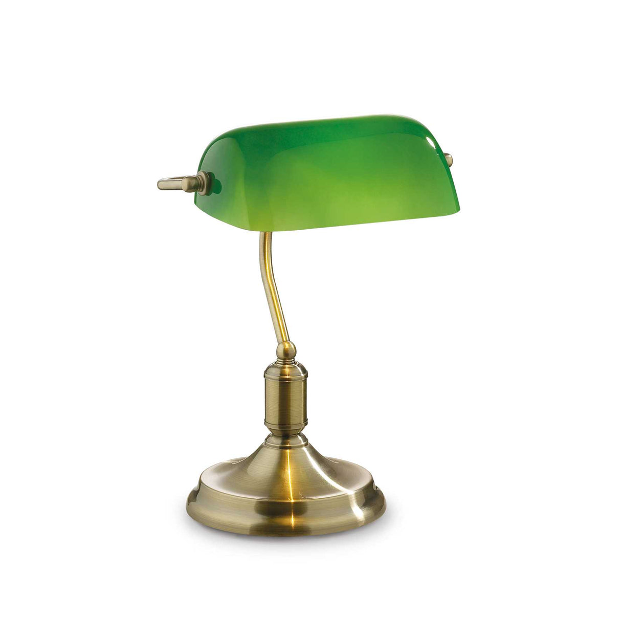 Classic Bronze Banker Desk Lamp with Green Glass Shade