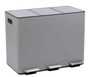 Rex 45L Matte Grey 3 Compartment Recycle Bin
