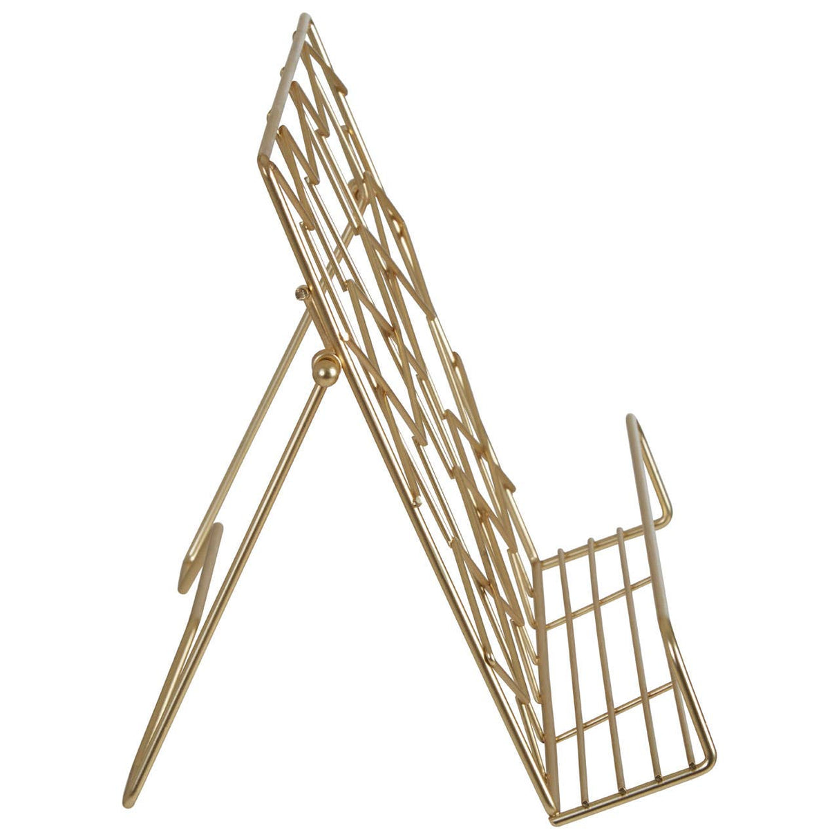 Vertex Contour Matte Gold Finish Cookbook Stand