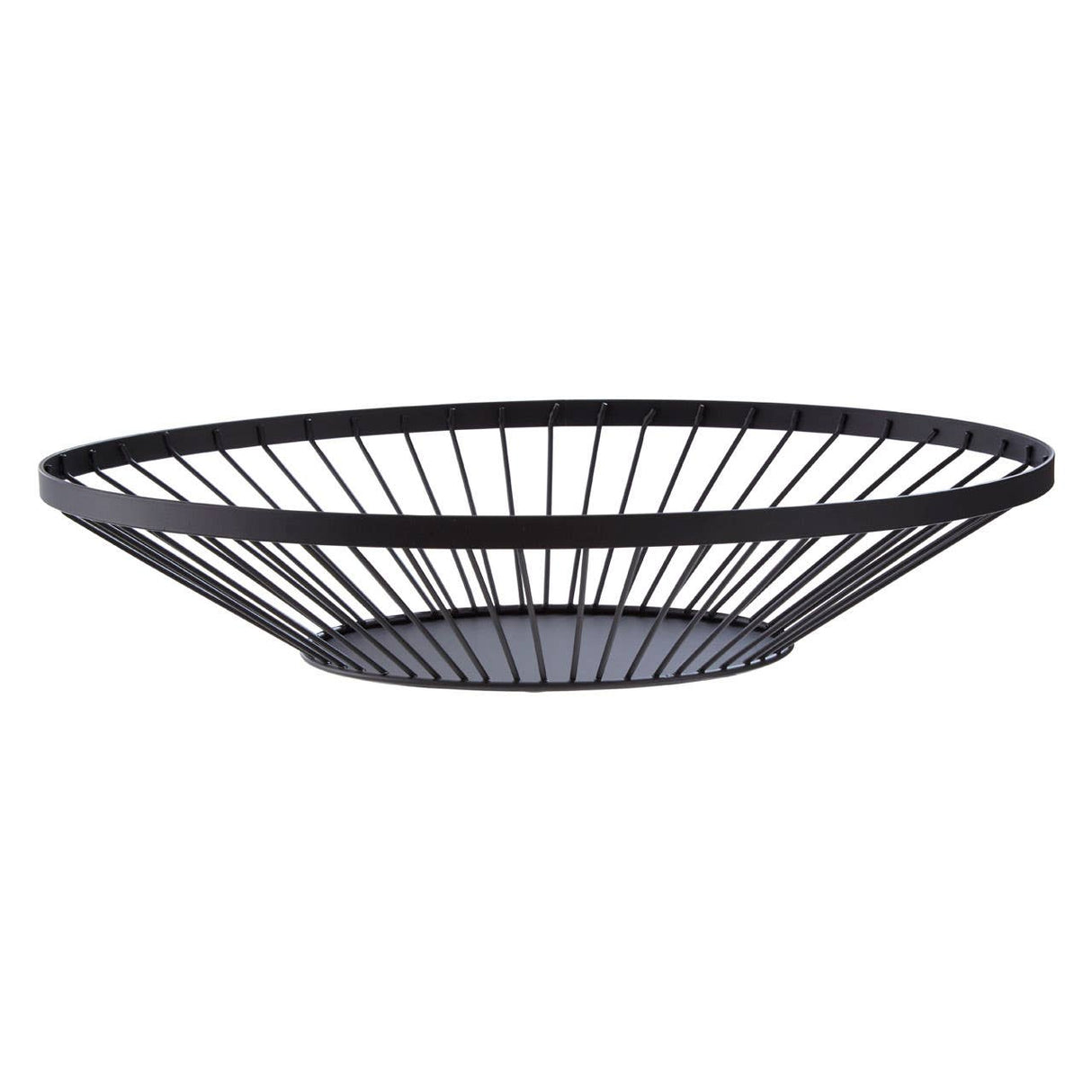 Emery Flat Fruit Basket With Matte Black Frame