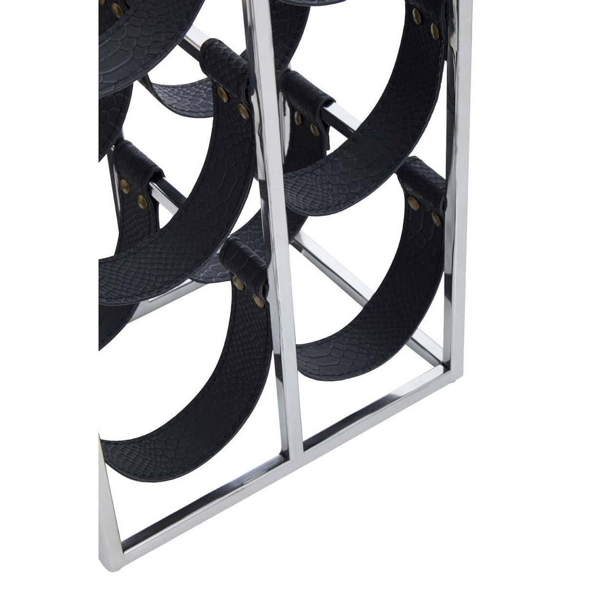 Mixology Six Bottle Silver Finish Wine Rack