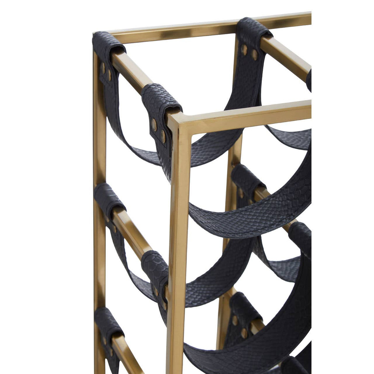 Mixology Six Bottle Gold Finish Wine Rack