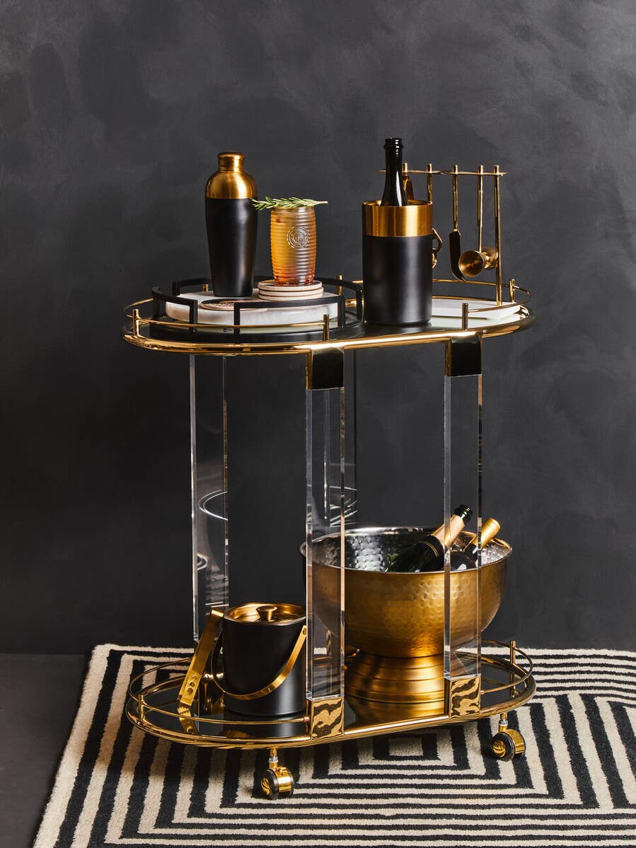 Mixology Gold Finish And Black Cocktail Shaker
