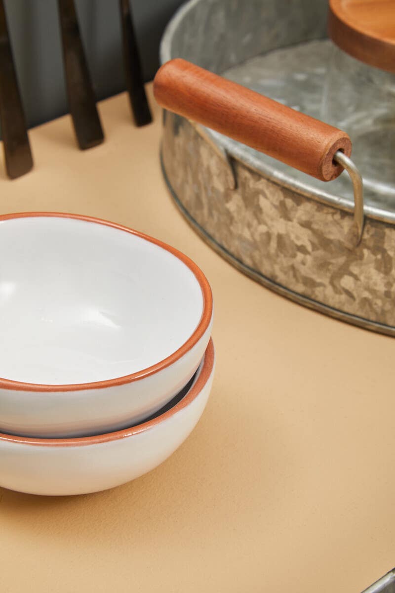 Drummond Round Tray With Wood Handle