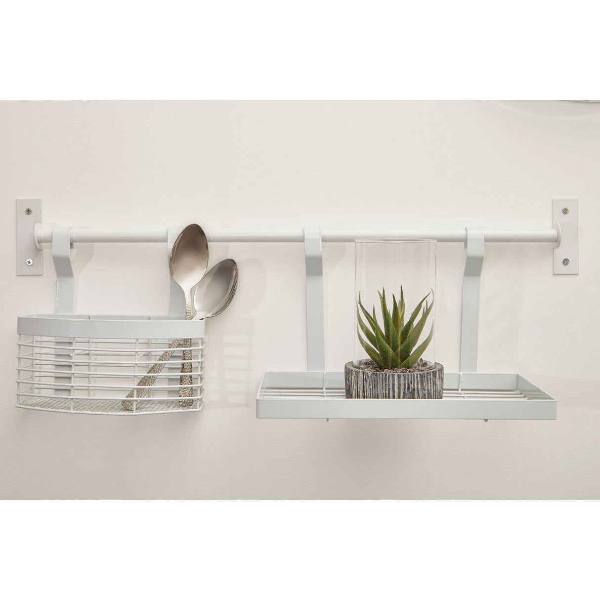 Sorello White Iron Hanging Storage Basket