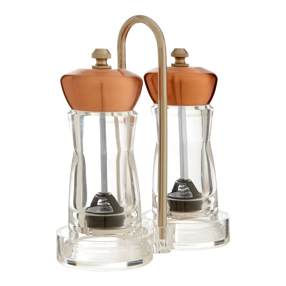 Salt and Pepper Copper Mill Set with Stand