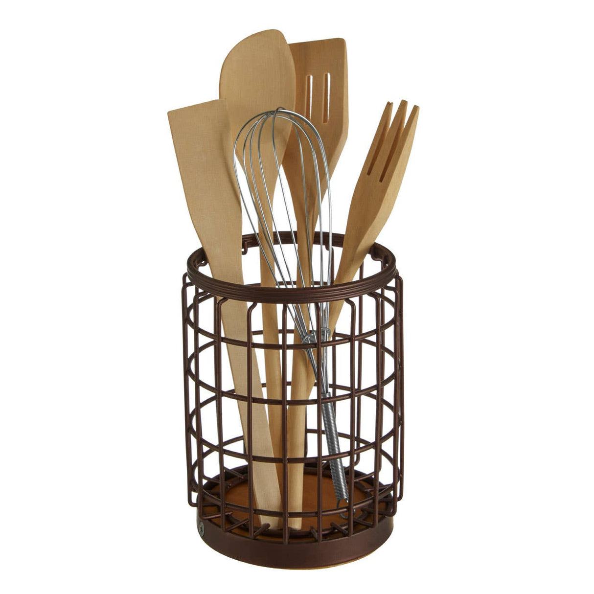 Vertex Round Bronze Coated Utensil Holder