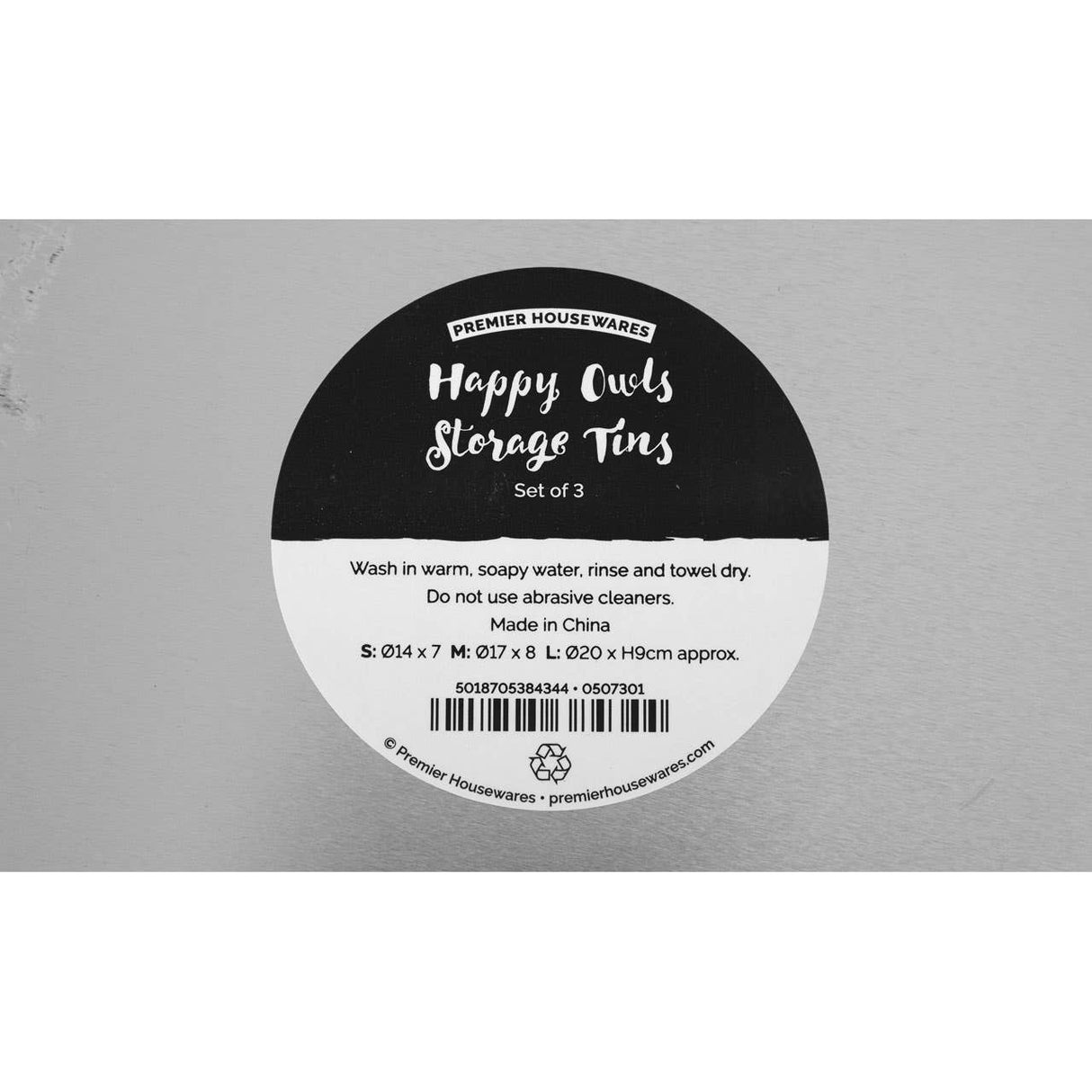 Set Of Three Happy Owls Storage Tins