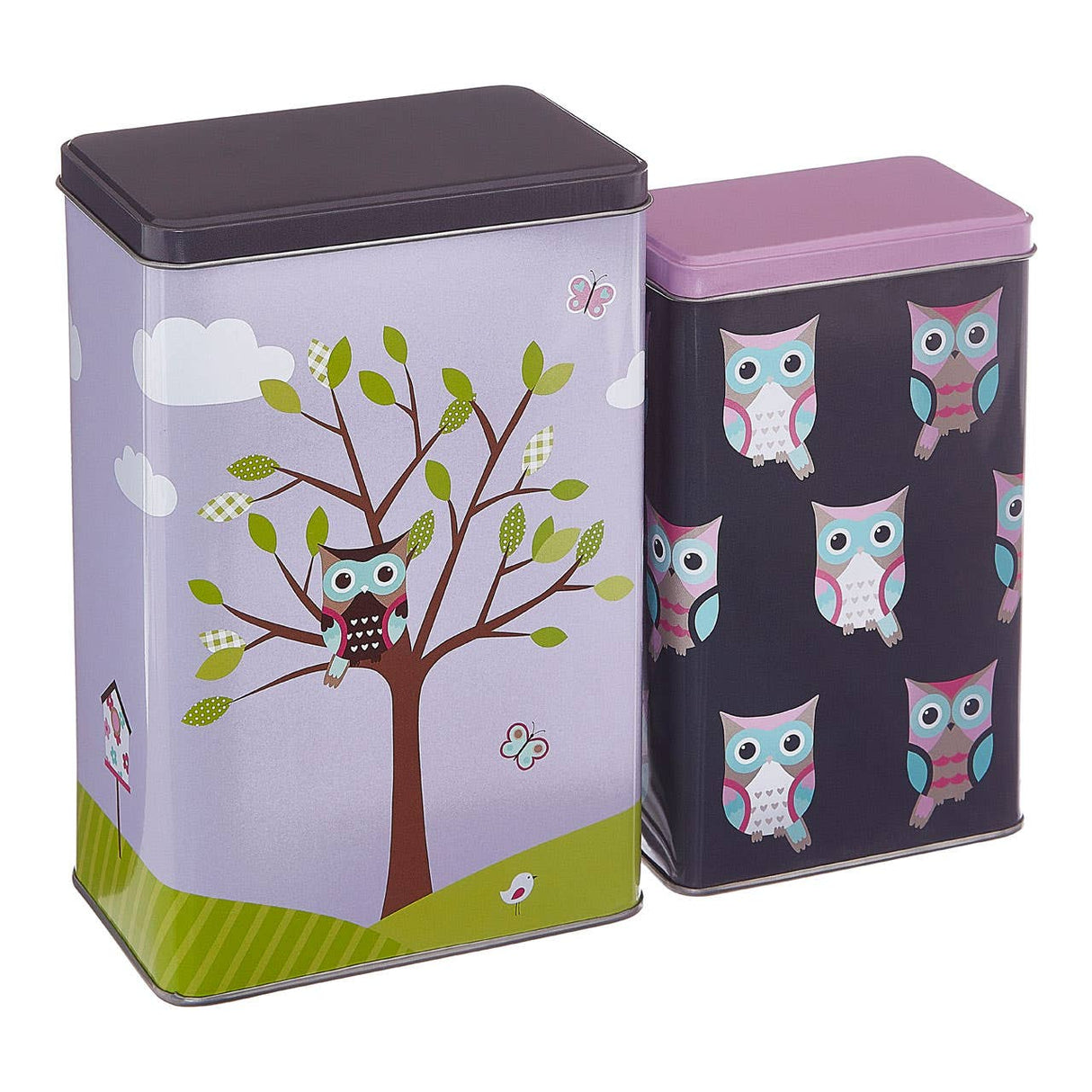 Happy Owls Storage Canisters - Set of 2