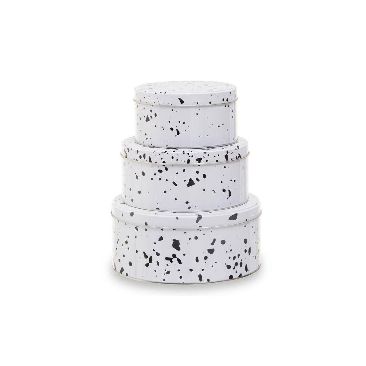 Set Of Three Speckled Storage Tins