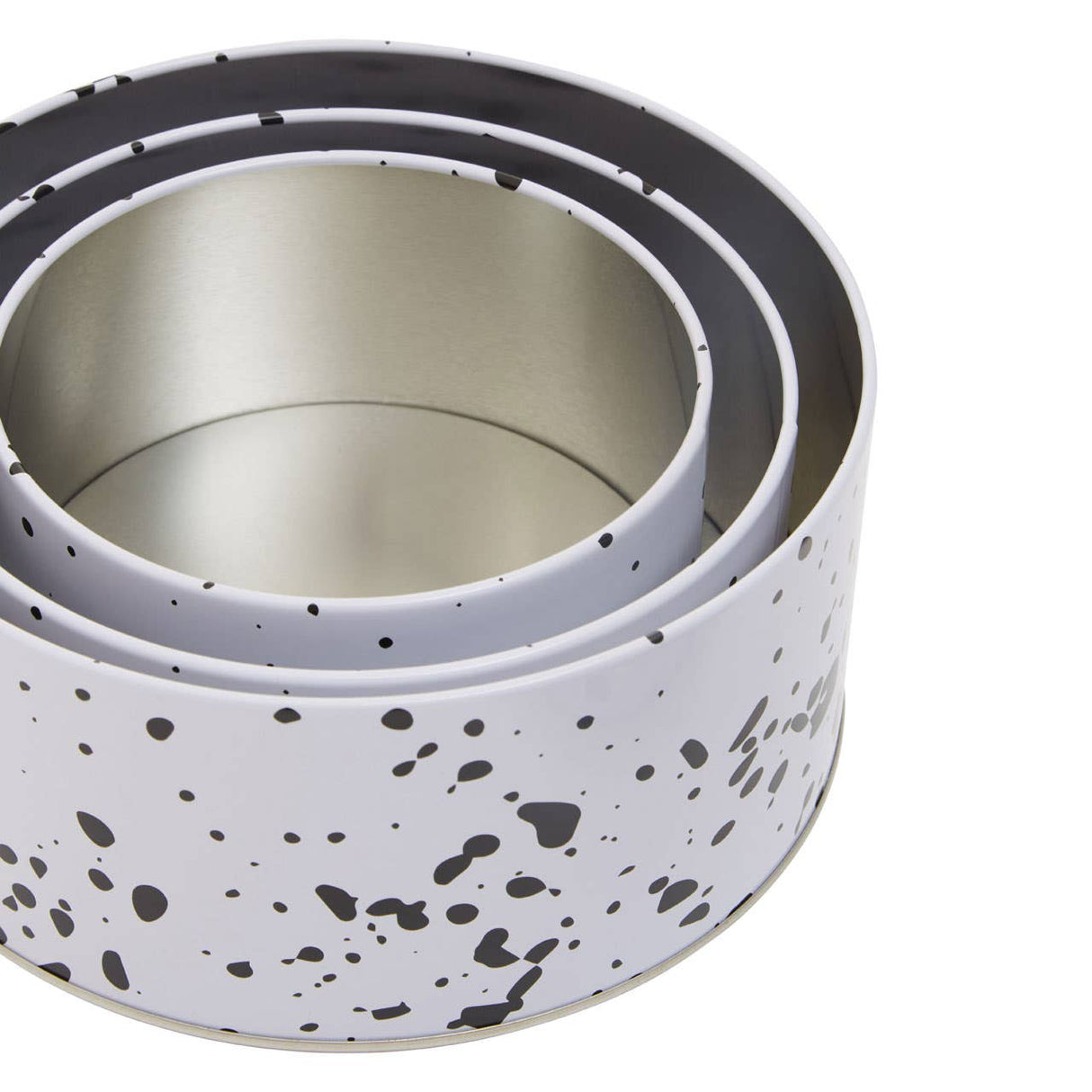 Set Of Three Speckled Storage Tins