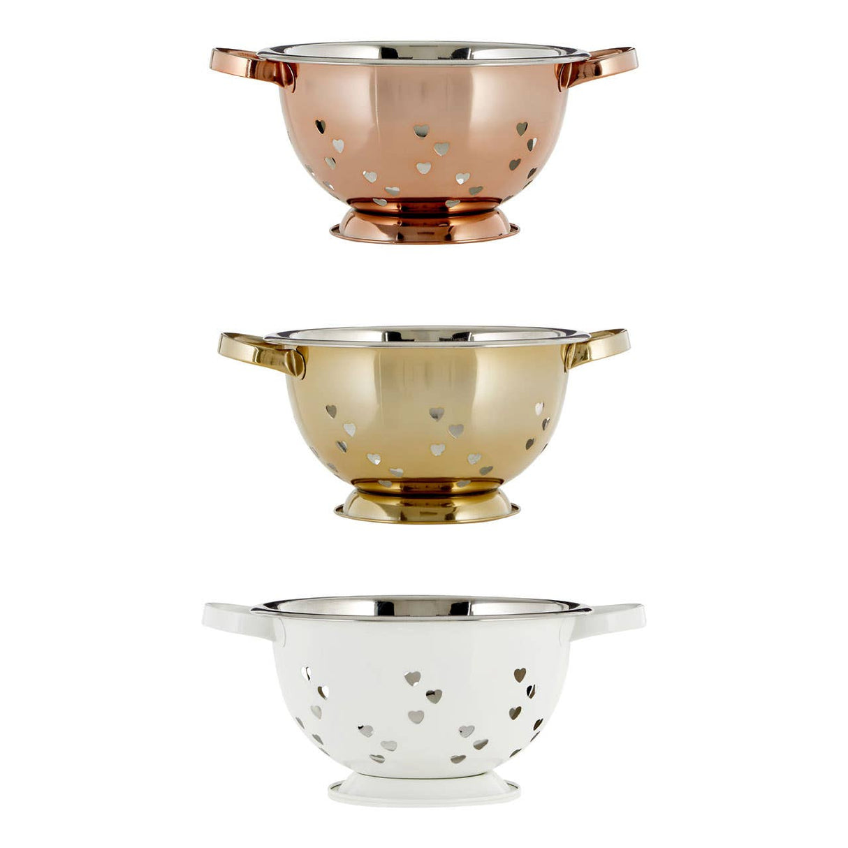 Rose Gold Hearts Design Colander