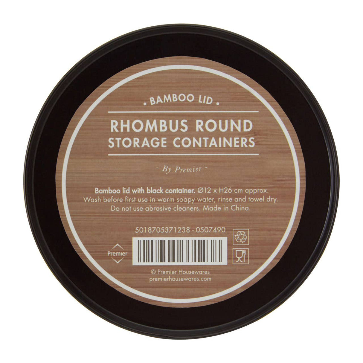 Rhombus Black Large Storage Canister