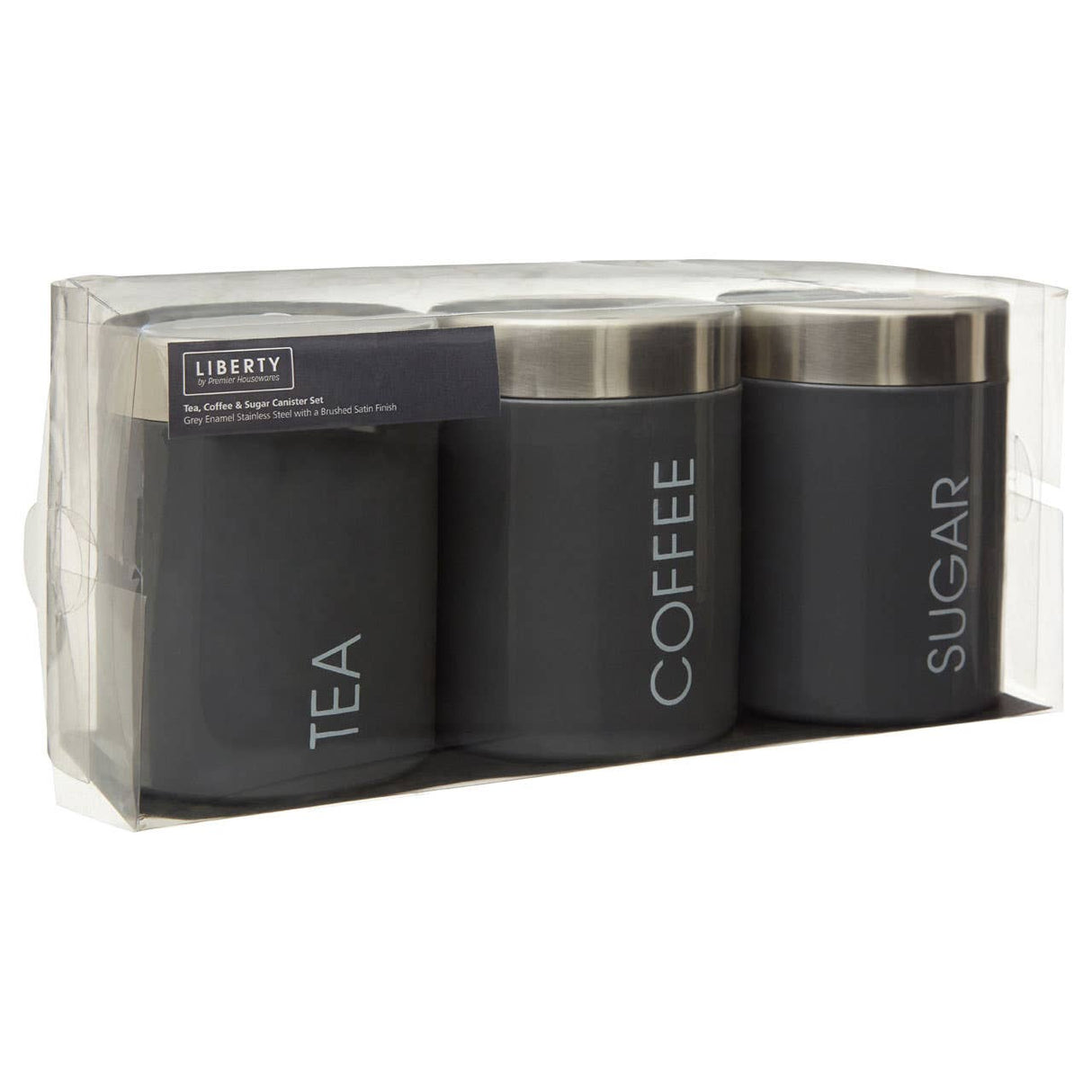 Grey Enamel Liberty Canisters - Set of 3