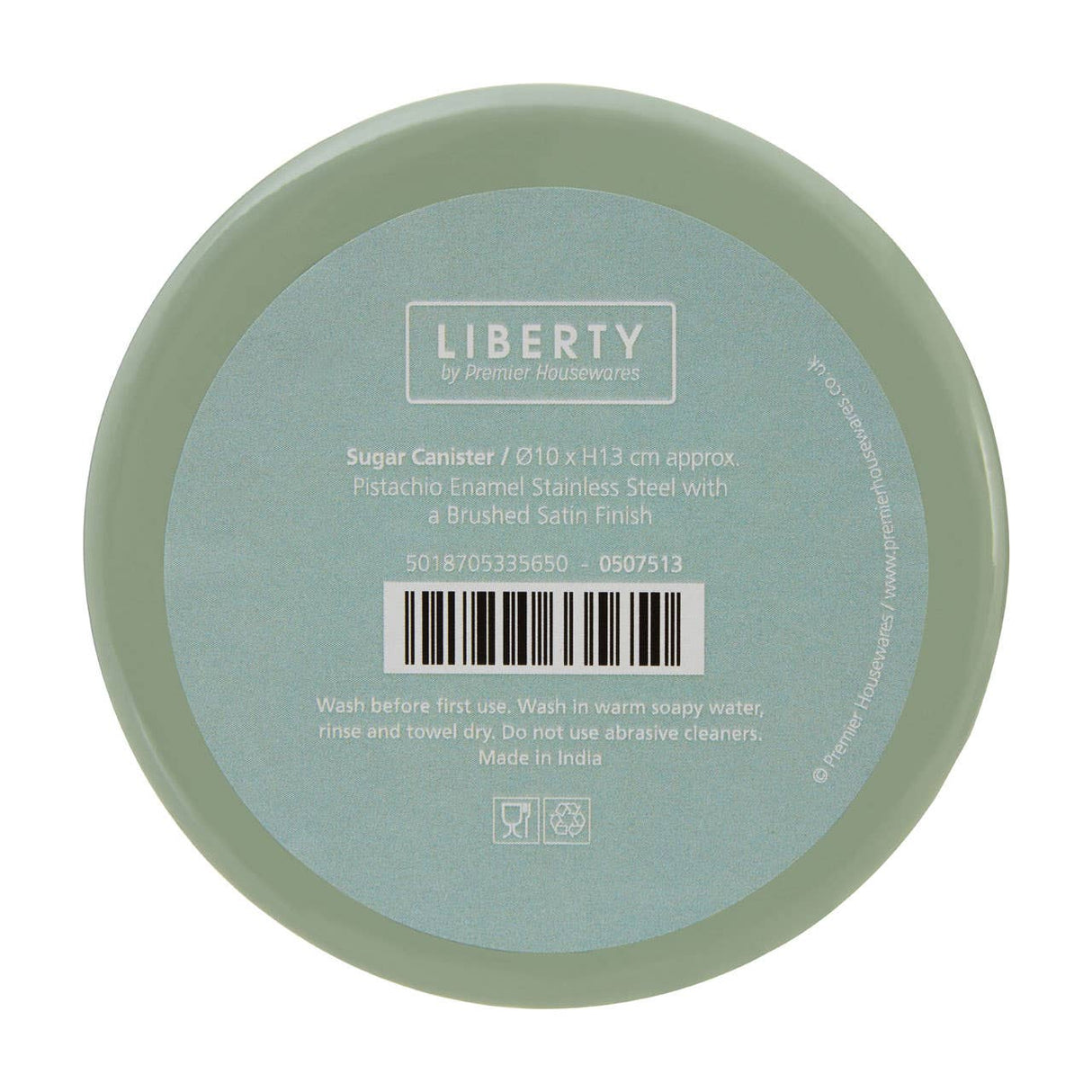 Liberty Pistachio Enamel Sugar Canister