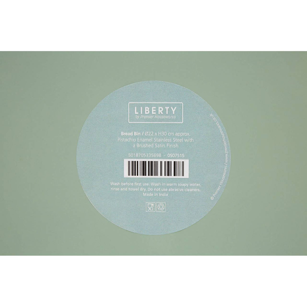 Liberty Pistachio Enamel Bread Bin