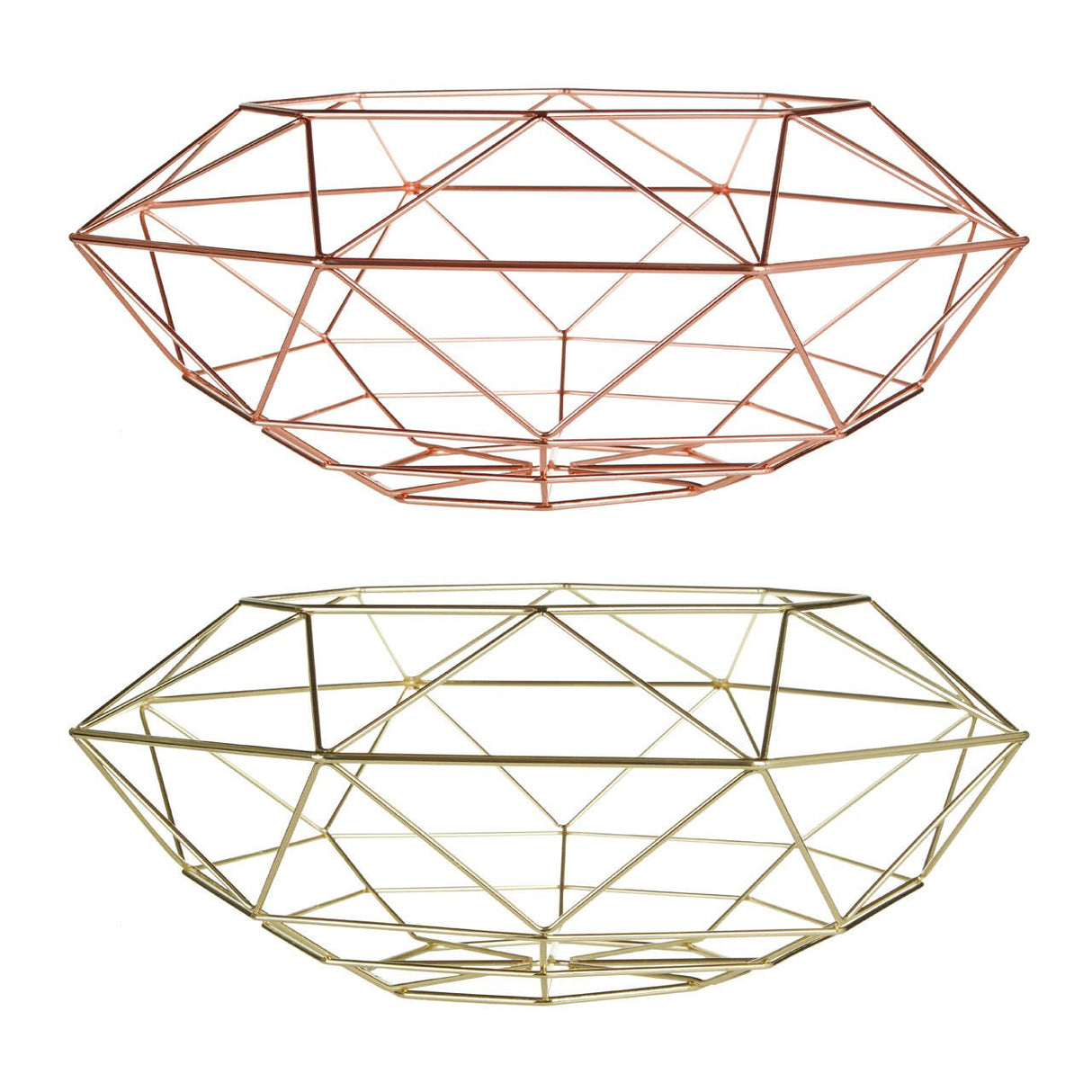 Vertex Copper Finish Wide Fruit Basket