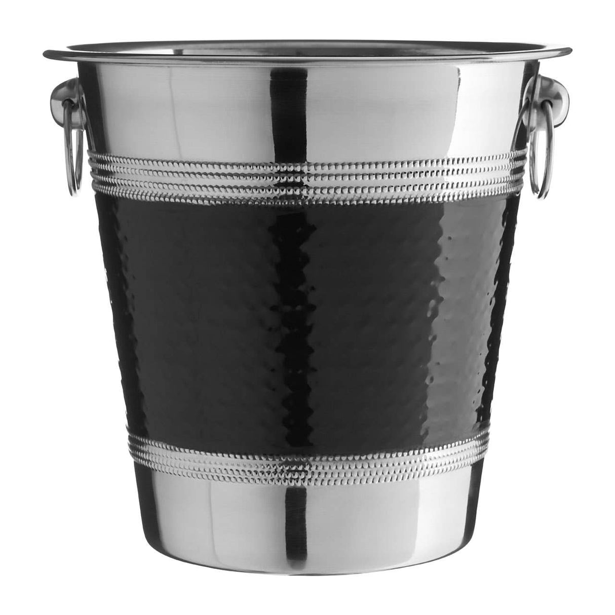 Hammered Black Band Wine Bucket