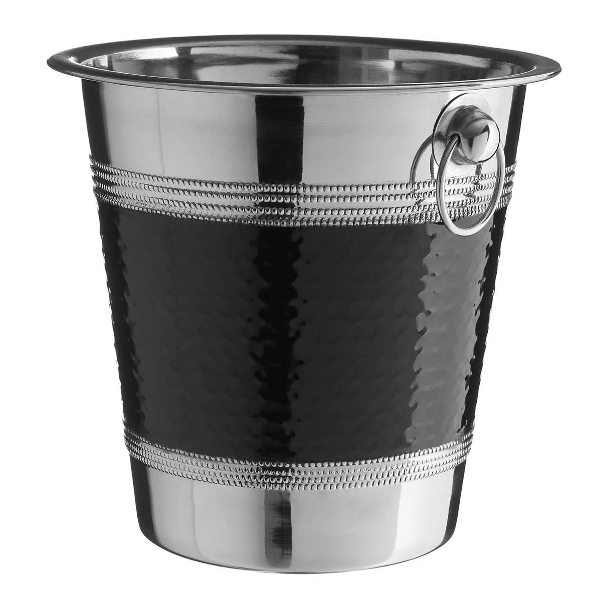 Hammered Black Band Wine Bucket