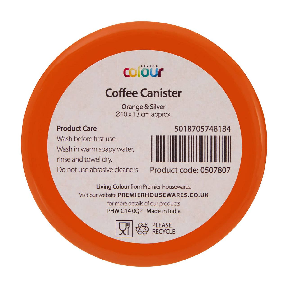 Orange Enamel Coffee Canister