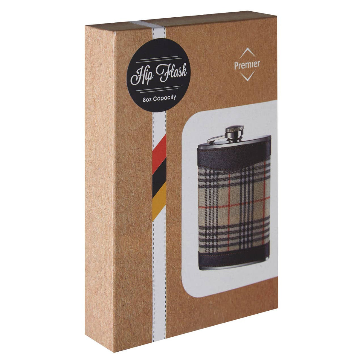 Cream Tartan Hip Flask