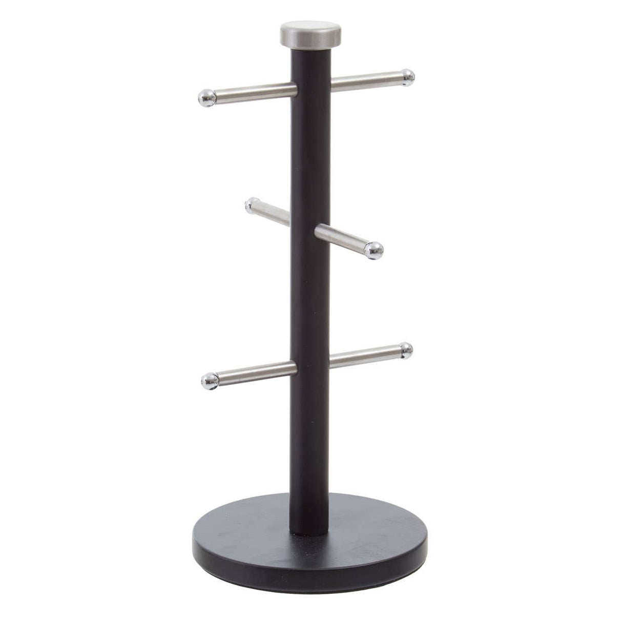 Matt Black and Metal 6 Cup Mug Tree