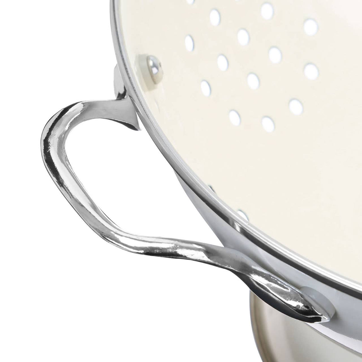 Cream Enamel Colander