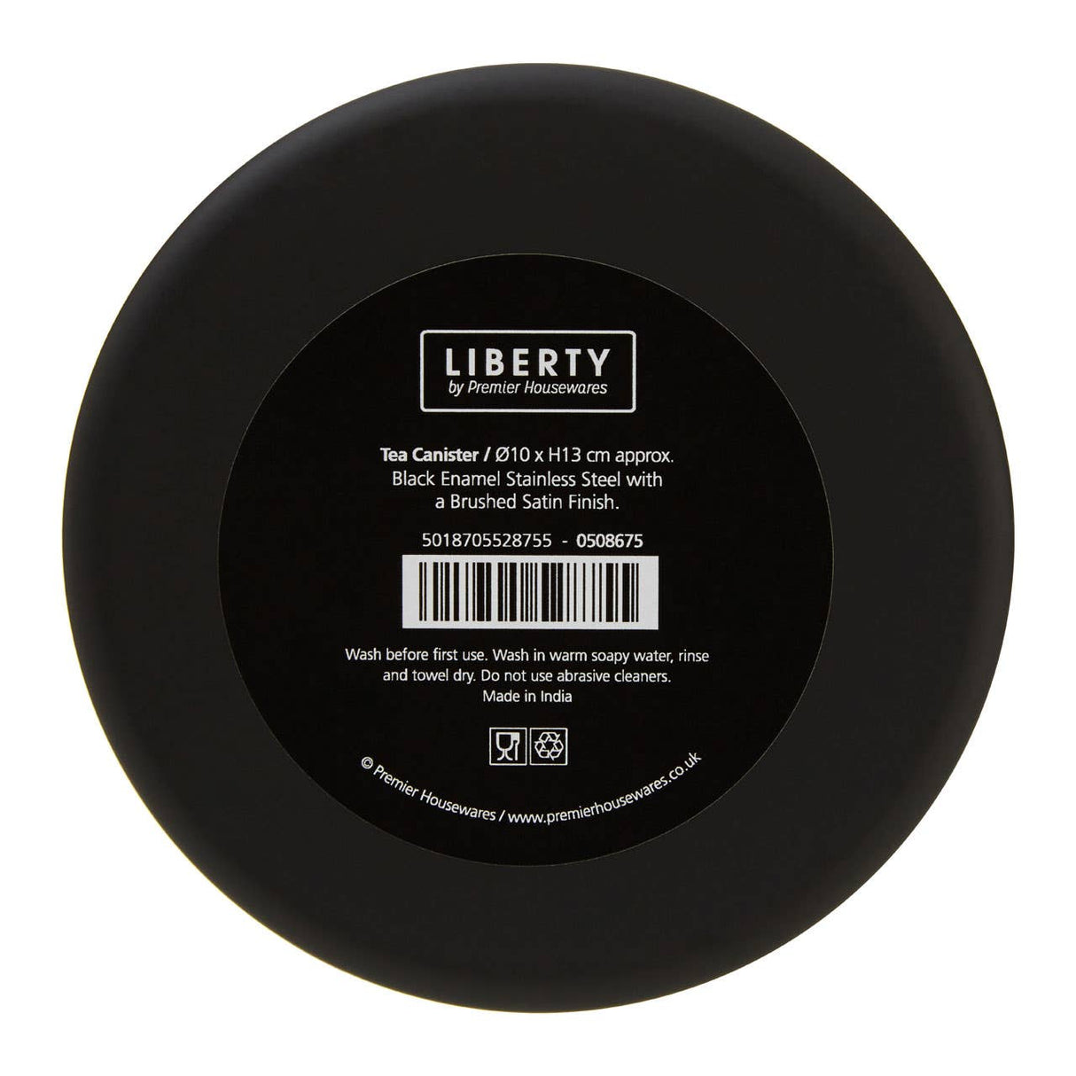 Black Enamel Tea Canister
