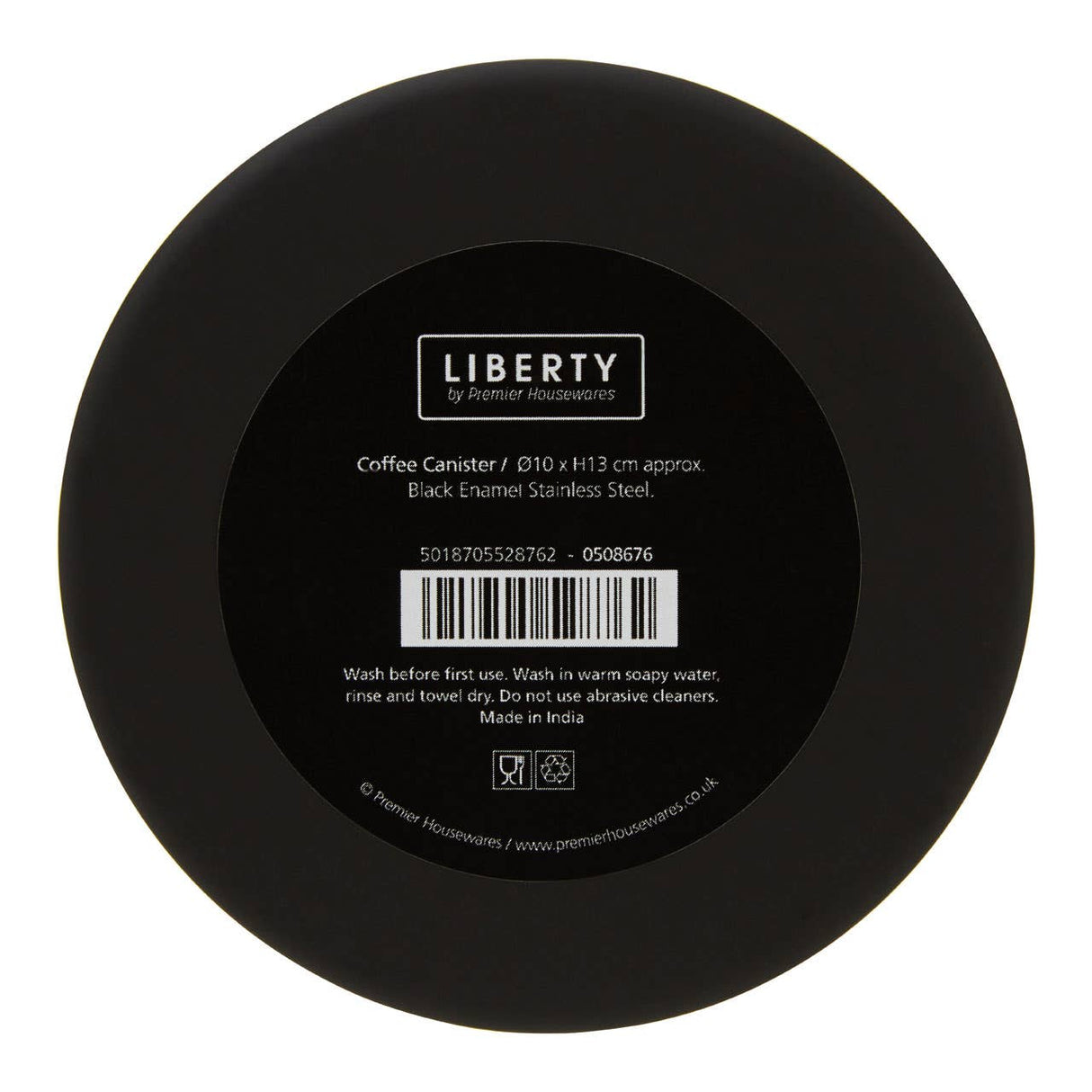 Black Enamel Coffee Canister