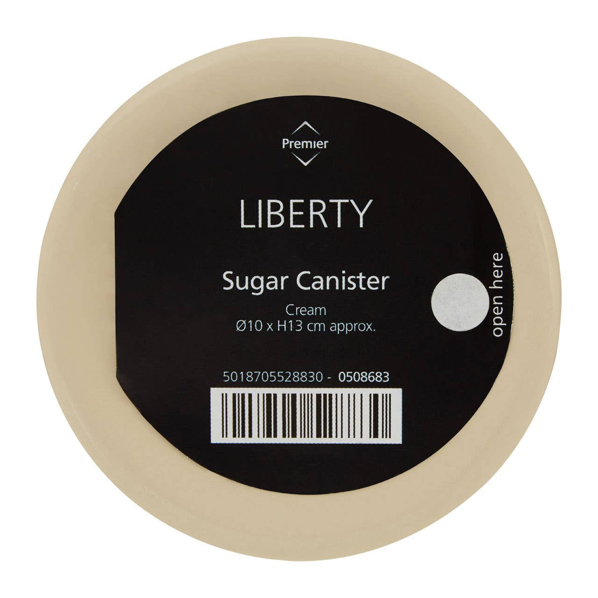 Cream Enamel Sugar Canister